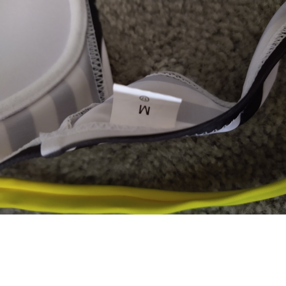 BLACK-GOLD-WHITE SWIM TOP - SIZE MED - Picture 6 of 7